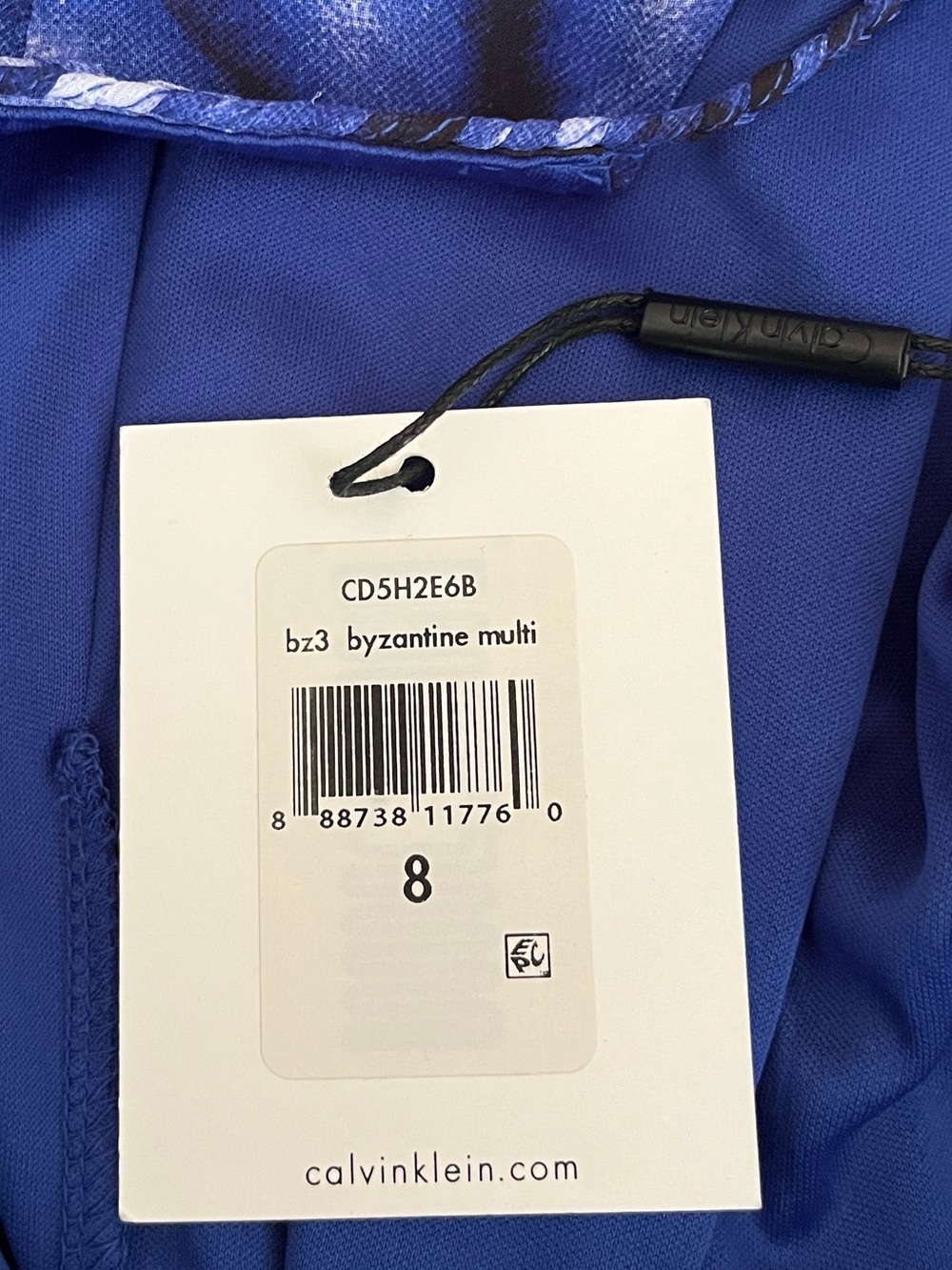 {Calvin Klein} Racerback Chiffon Trapeze Dress with Asymmetrical Hemline - 8 - Picture 11 of 11